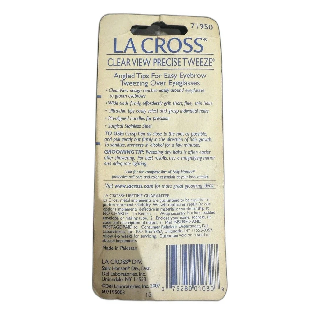 LA Cross Sally Hansen Precise Tweeze Clear View Angled Tip Tweezers  71950